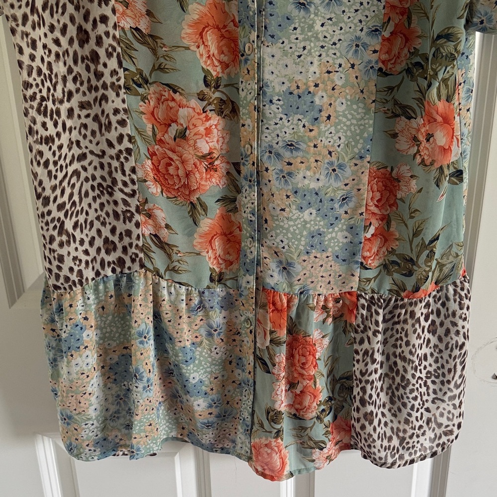 Umgee Size Large Patchwork Floral And Leopard Pri… - image 4